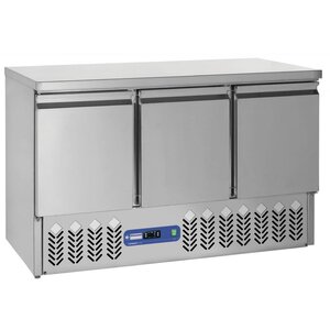 Diamond Comptoir Réfrigérée | INOX | 3 portes GN 1/1 | 1365x70x(h)87cm | 380 litres