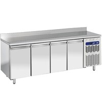 Comptoir Réfrigéré et Congélation | INOX | 2 Températures | Ventilé | 4 Portes GN 1/1 | 550 Litres | 2256x700x(h)880/900mm