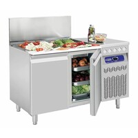 Comptoir Réfrigérée Ventilée | avec saladette réfrigérée | 260 litres | 2 portes 1/1 GN | 132x70x(h)89/90cm