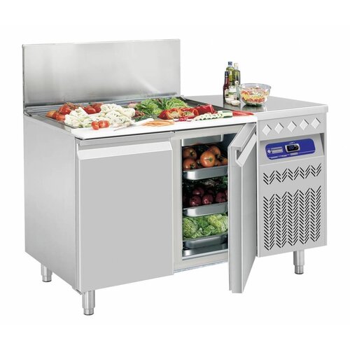 Diamond Comptoir Réfrigérée Ventilée | avec saladette réfrigérée | 260 litres | 2 portes 1/1 GN | 132x70x(h)89/90cm