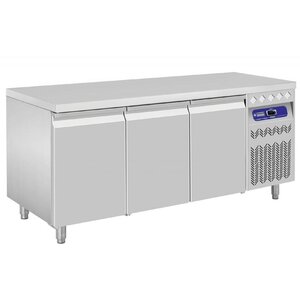 Diamond Comptoir Réfrigéré Ventilé | INOX | 3 Portes GN 1/1 | 405 Litres | 1755x700x850/900(h)mm