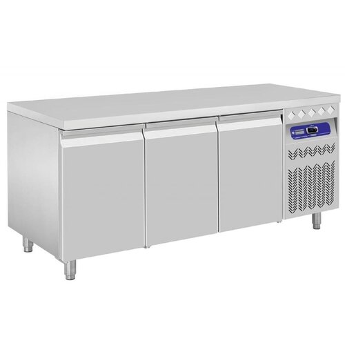 Diamond Comptoir Réfrigéré Ventilé | INOX | 3 Portes GN 1/1 | 405 Litres | 1755x700x850/900(h)mm