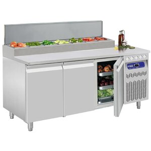 Diamond Comptoir Réfrigéré Ventilé | 3 Portes GN 1/1 | 405 Litres | 1755x700x850/900-1150(h)mm