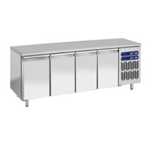 Diamond Comptoir Réfrigéré Ventilé | INOX | 2 Températures | 4 Portes GN 1/1 | 2256x700x(h)880/900mm