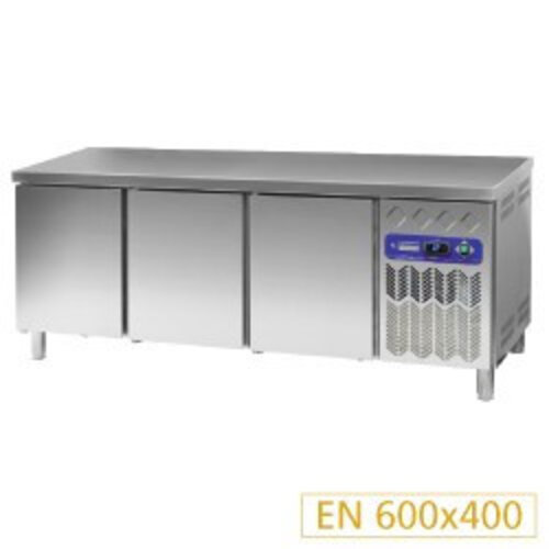 Diamond Table Frigorifique Ventilée  | INOX | 3 portes  EN | 600x400 | 550 Litres | 2017x800x880/900(h)mm