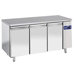 Diamond Comptoir Réfrigérée Ventilée | INOX | 3 portes GN 1/1 | sans groupe | 1596x700x(h)880/900mm | 405 Litres | DELUXE