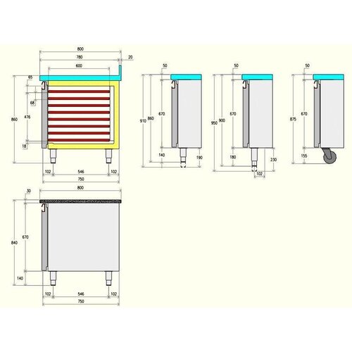 Diamond Comptoir Réfrigéré Ventilé | Profondeur 800mm | 4 Portes EN 600x400| 2558x800x(h)900mm Diamond Comptoir Réfrigéré Ventilé | Profondeur 800mm | 4 Portes EN 600x400| 2558x800x(h)900mm
