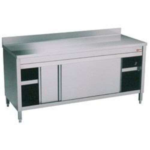 Diamond Comptoir Armoire | INOX | 2 portes coulissantes | couvercle anti-éclaboussure | 1600x600x(h)900mm