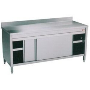 Diamond Comptoir Armoire | INOX | 2 portes coulissantes | couvercle anti-éclaboussure | 2000x700x(h)900mm