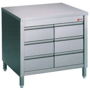 Diamond Comptoir Armoire avec 6 tiroirs 1/1 GN | 800x700x(h)900mm