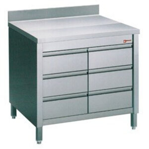 Diamond Comptoir Armoire avec 6 tiroirs 1/1 GN | 800x700x(h)900mm Diamond Comptoir Armoire avec 6 tiroirs 1/1 GN | 800x700x(h)900mm