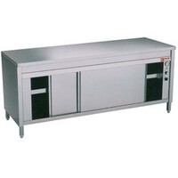 Comptoir Armoire | INOX | 2 portes coulissantes | Chauffante | 1200x700x(h)900mm