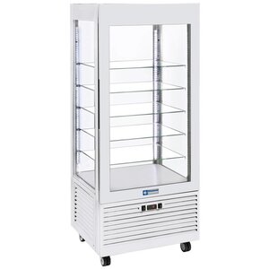 Diamond Vitrine 4 faces | T° positive | 5 étagères en verre | Ventilée | 480 Litres | BLANCHE | 800x630x(h)1850mm