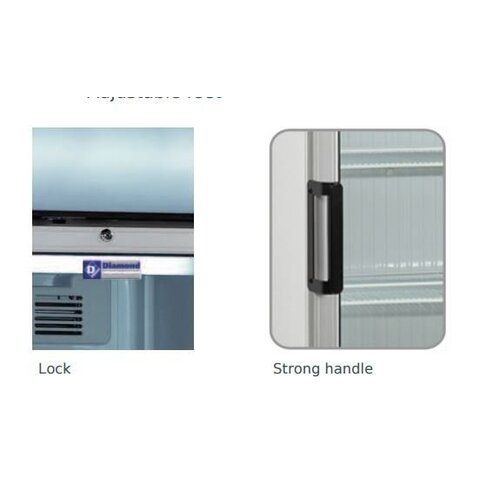 Diamond Vitrine à boissons | 380 litres | 1 porte verre | 59x60x(h)198cm | Porte réversible