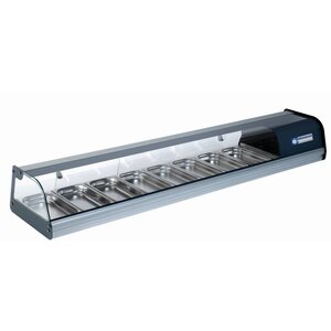 Diamond Vitrine à tapas Réfrigérée | 8x GN 1/3 - 40 mm (inclus)| INOX | Vitre bombée en verre trempé | 1850x400x(H)260mm Diamond Vitrine à tapas Réfrigérée | 8x GN 1/3 - 40 mm (inclus)| INOX | Vitre bombée en verre trempé | 1850x400x(H)260mm