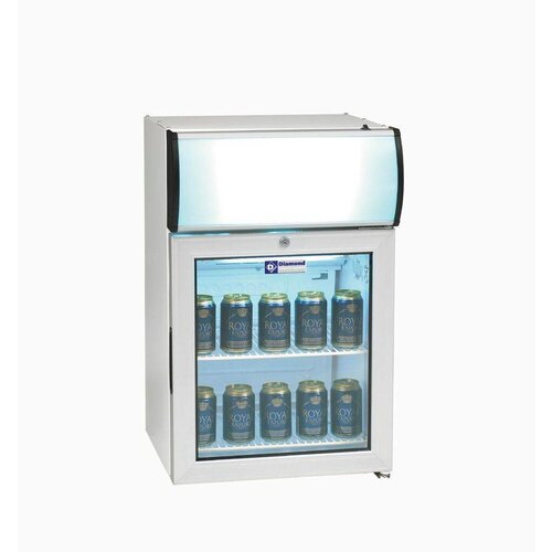Diamond Vitrine de Comptoir T° positive | 60 litres | 2 grilles | caisson lumineux | 48x45x(h)72cm