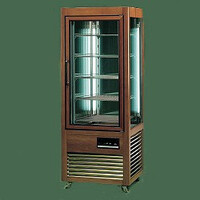 Vitrine exposition positive 4 faces vitrées | Cadre bois massif | 500 litres | 5 grilles | 70x73x(h)183cm