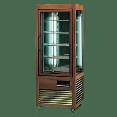 Diamond Vitrine exposition positive 4 faces vitrées | Cadre bois massif | 500 litres | 5 grilles | 70x73x(h)183cm