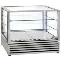 Vitrine panoramique | Réfrigérée | EN ou GN | "Comptoir-top" | Ventilée | 3 niveaux | INOX | 785x650x(h)735mm