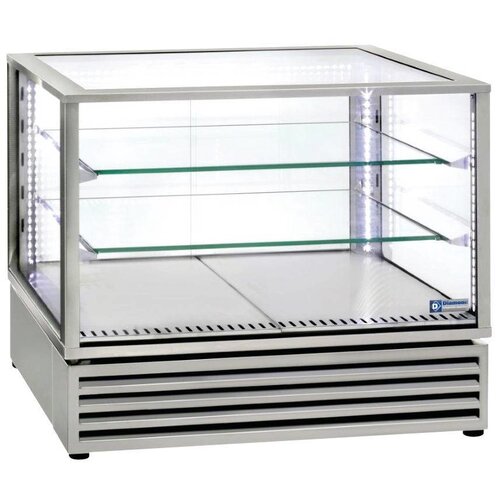 Diamond Vitrine panoramique | Réfrigérée | EN ou GN | "Comptoir-top" | Ventilée | 3 niveaux | INOX | 785x650x(h)735mm