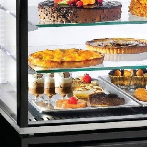 Diamond Vitrine panoramique | Réfrigérée | EN ou GN | "Comptoir-top" | Ventilée | 3 niveaux | INOX | 785x650x(h)735mm