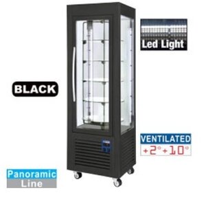 Diamond Vitrine Réfrigérée Anthracite | 360 litres | 5 Plateaux Tournants | 600x630x(h)1850mm