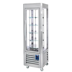 Diamond Vitrine panoramique Inox | 360 litres | 5 plateaux tournants | 600x630x1850(h)mm