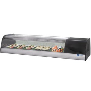 Diamond Vitrine Réfrigérée pour sushi | double fond perforé (inclus) | 6 x 1/3GN | 1380x415x(h)270mm Diamond Vitrine Réfrigérée pour sushi | double fond perforé (inclus) | 6 x 1/3GN | 1380x415x(h)270mm