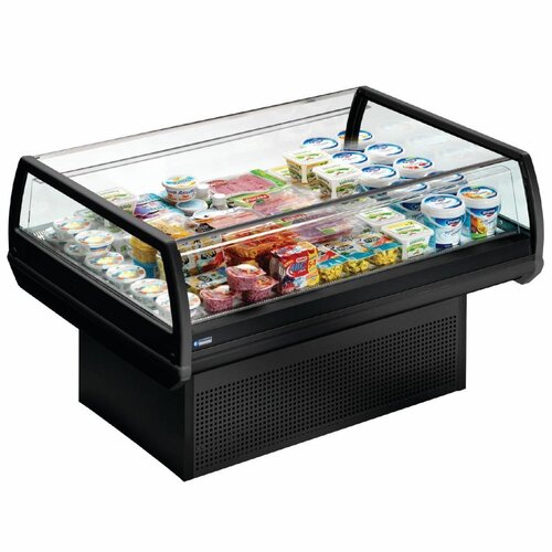 Diamond Vitrine self-service Réfrigérée "panoramique" | Noire | 1290x960x940(h)mm Diamond Vitrine self-service Réfrigérée "panoramique" | Noire | 1290x960x940(h)mm