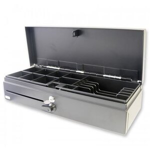 CHRselect Tiroir-Caisse | Fliptop Noir |  Manuel | 8 Pièces - 5 Billets | 460 x170 x100(h) mm