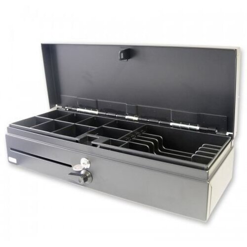 CHRselect Tiroir-Caisse | Fliptop Noir |  Manuel | 8 Pièces - 5 Billets | 460 x170 x100(h) mm