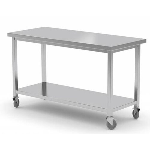 CHRselect Table de Travail | Inox | sur Roues | Etagère Basse | HEAVY DUTY | 1000(l)x700(p)mm | Choix de 7 Largeurs