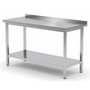 CHRselect Table de Travail | Inox | Etagère Basse | Rebord | HEAVY DUTY | 400(l)x700(p)mm | Choix de 16 Largeurs