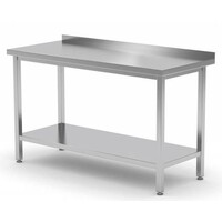 Table de Travail | Inox | Etagère Basse | Rebord | HEAVY DUTY | 400(l)x700(p)mm | Choix de 16 Largeurs