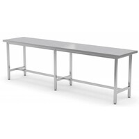 Table de Travail | Inox Sans Etagère | avec Barres de Renforcement | HEAVY DUTY | 2000(l)x800(p)mm | Choix de 9 Largeurs