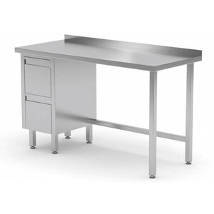 CHRselect Table de Travail | INOX | 2 Tiroirs (Gauche) | Rebord | 800(l)x700(p)mm | Choix de 12 Largeurs CHRselect Table de Travail | INOX | 2 Tiroirs (Gauche) | Rebord | 800(l)x700(p)mm | Choix de 12 Largeurs