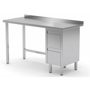 CHRselect Table de Travail | INOX | 2 Tiroirs (Droite) | Rebord | 800(l)x600(p)mm | Choix de 12 Largeurs CHRselect Table de Travail | INOX | 2 Tiroirs (Droite) | Rebord | 800(l)x600(p)mm | Choix de 12 Largeurs