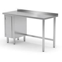 Table de Travail | INOX | 1 Porte Battante (Gauche) | Rebord | 800(l)x700(p)mm | Choix de 12 Largeurs