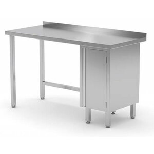 CHRselect Table de Travail | INOX | 1 Porte Battante (Droite) | Rebord | 800(l)x600(p)mm | Choix de 12 Largeurs