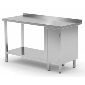 CHRselect Table de Travail | INOX | 1 Porte Battante (Droite) | Etagère Basse | Rebord | 800(l)x600(p)mm | Choix de 12 Largeurs CHRselect Table de Travail | INOX | 1 Porte Battante (Droite) | Etagère Basse | Rebord | 800(l)x600(p)mm | Choix de 12 Largeurs