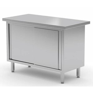 CHRselect Meuble INOX | Double-Face | 4 Portes Coulissantes | 800(l)x700(p)mm | Choix de 12 Largeurs