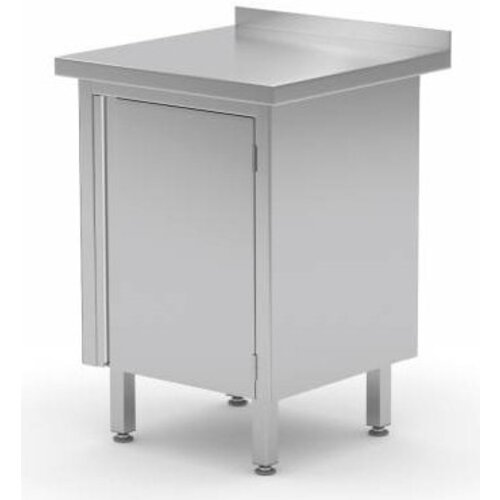 CHRselect Meuble INOX | 1 Porte Battante | Rebord | HEAVY DUTY | 430(l)x700(p)mm | Choix de 3 Largeurs