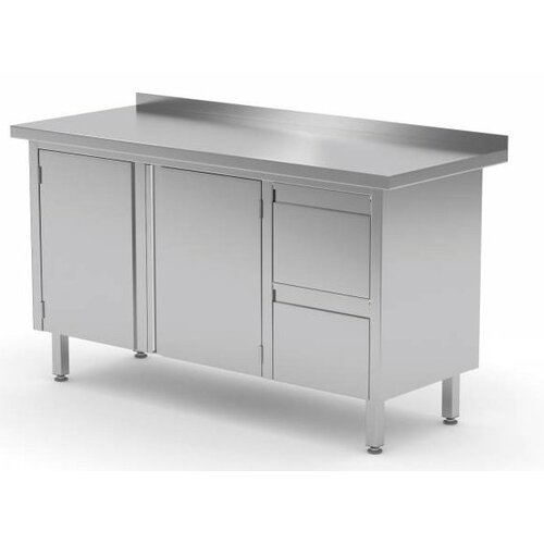 CHRselect Meuble INOX | 2 Tiroirs (Droite) | 2 Portes Battantes | Rebord | 1100(l)x600(p)mm | Choix de 9 Largeurs CHRselect Meuble INOX | 2 Tiroirs (Droite) | 2 Portes Battantes | Rebord | 1100(l)x600(p)mm | Choix de 9 Largeurs