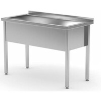 Lavabo XL | INOX | 300mm(h) | Rebord | 700(l)x600(p)mm | Choix de 6 Largeurs