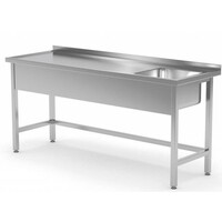 Table Evier | INOX | Rebord | Evier XXL 500x400x(h)250 Droite |1200 (l)x700(p)mm | Choix de 8 Largeurs