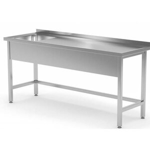 CHRselect Table Evier | INOX | Evier 400x400x250(h)mm | 1200(l)x600(p)mm | Choix de 8 Largeurs