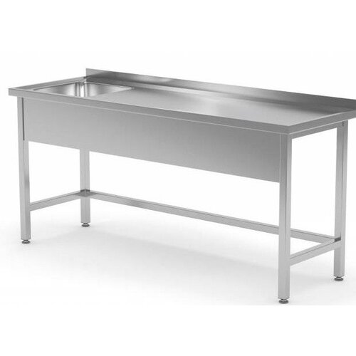 CHRselect Table Evier | INOX | Rebord | Evier XXL 500x400x(h)250 Gauche | 1200(l)x700(p)mm | Choix de 8 Largeurs