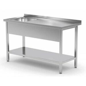 CHRselect Evier | INOX | Etagère Basse | Evier 400x400x250(h) | 800(l)x600(p)mm | Choix de 12 Largeurs