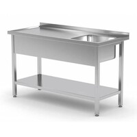 Evier | INOX | Etagère Basse | Evier 400x400x250(h) | 850(h)x600(p)mm | Choix de 12 Largeurs