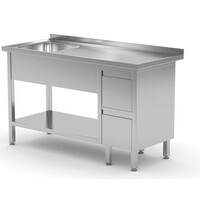 Evier | Etagère Basse | 2 Egouttoirs | Evier 400x400x(h)250 | 1000(l)x600(p)mm | Choix de 10 Largeurs